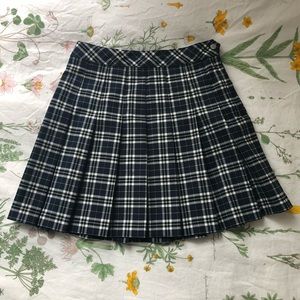 H&M Plaid High Waist Pleated Skirt